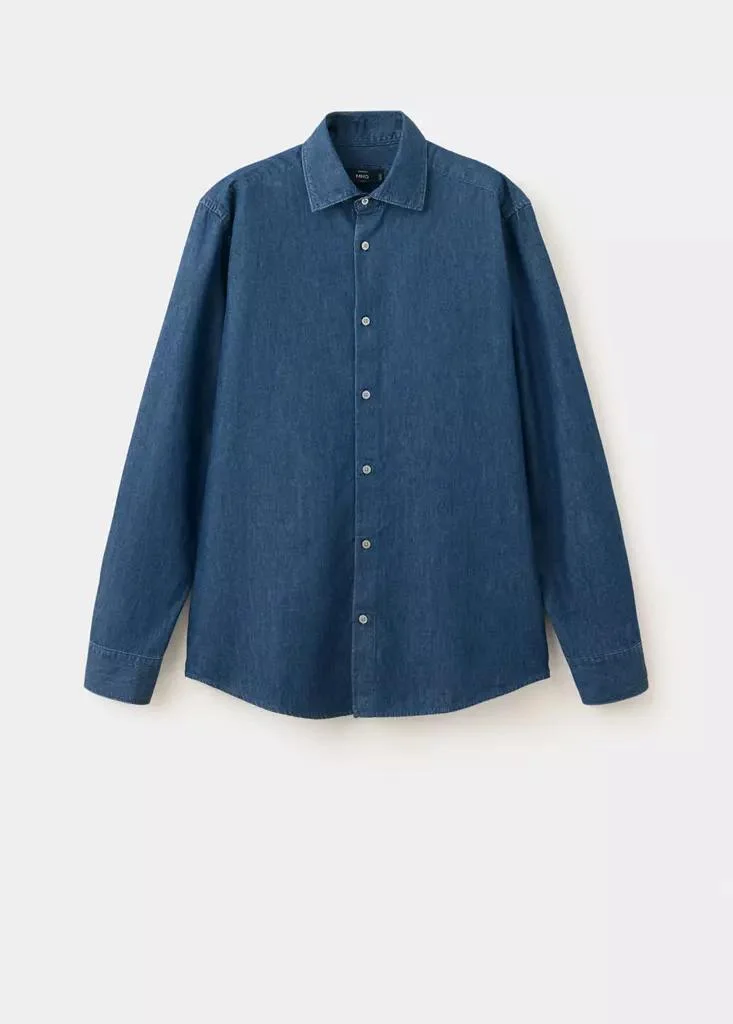 Mango Man  100% Cotton Chambray Shirt for Men | Best Price UAE