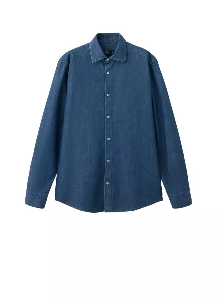 Mango Man  100% Cotton Chambray Shirt for Men | Best Price UAE