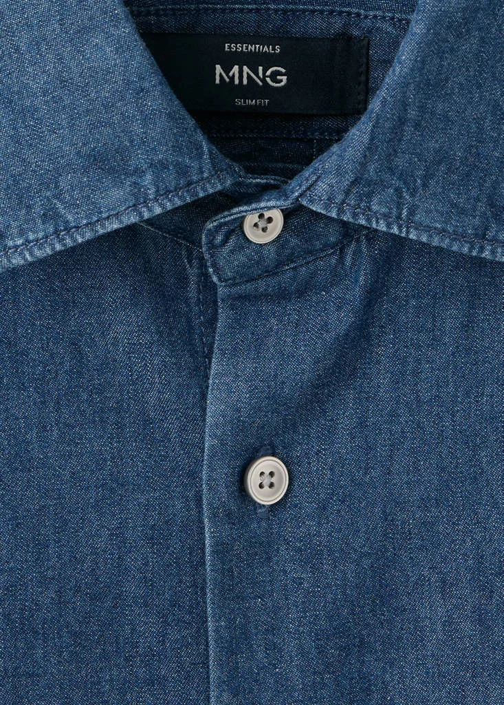 Mango Man  100% Cotton Chambray Shirt for Men | Best Price UAE