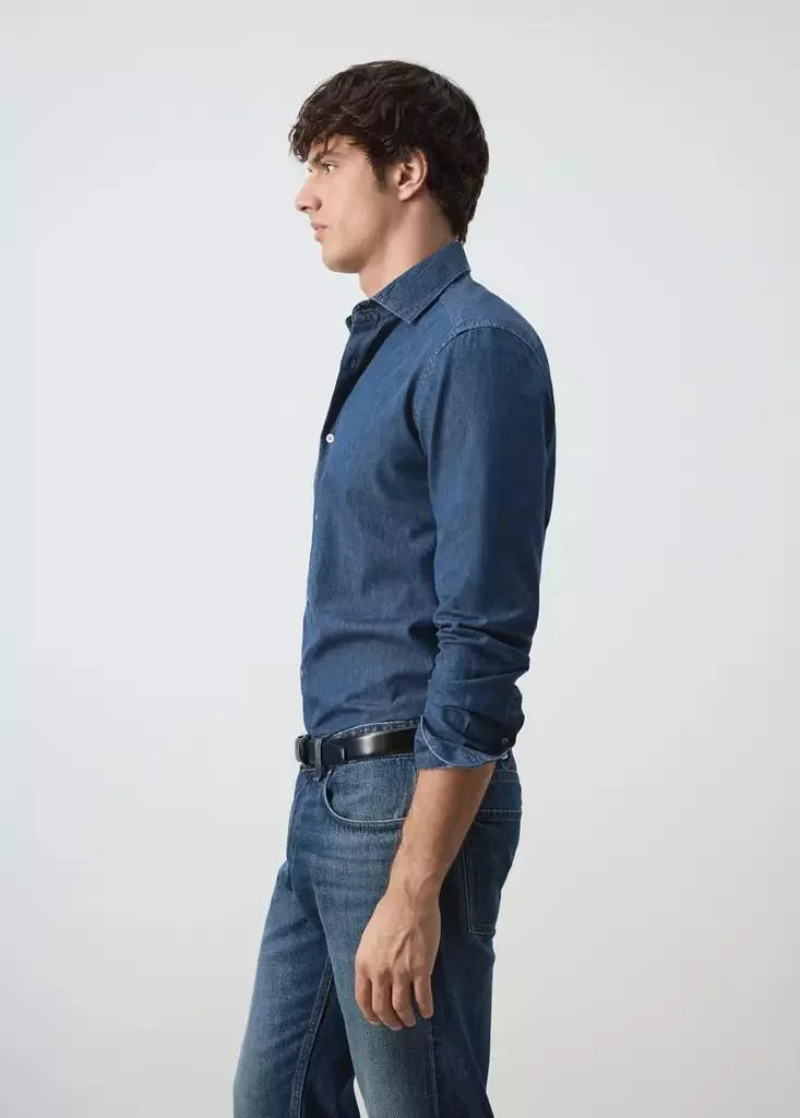 Mango Man  100% Cotton Chambray Shirt for Men | Best Price UAE