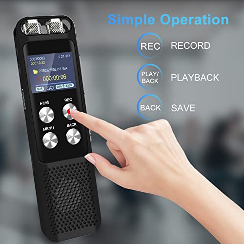 G 136GB Digital Voice Recorder: Voice Activated Recorders with Playback, Audio Recording Device for Lectures Meetings, Dictaphone Sound Portable Tape Recorder with Password | USB - Image 5