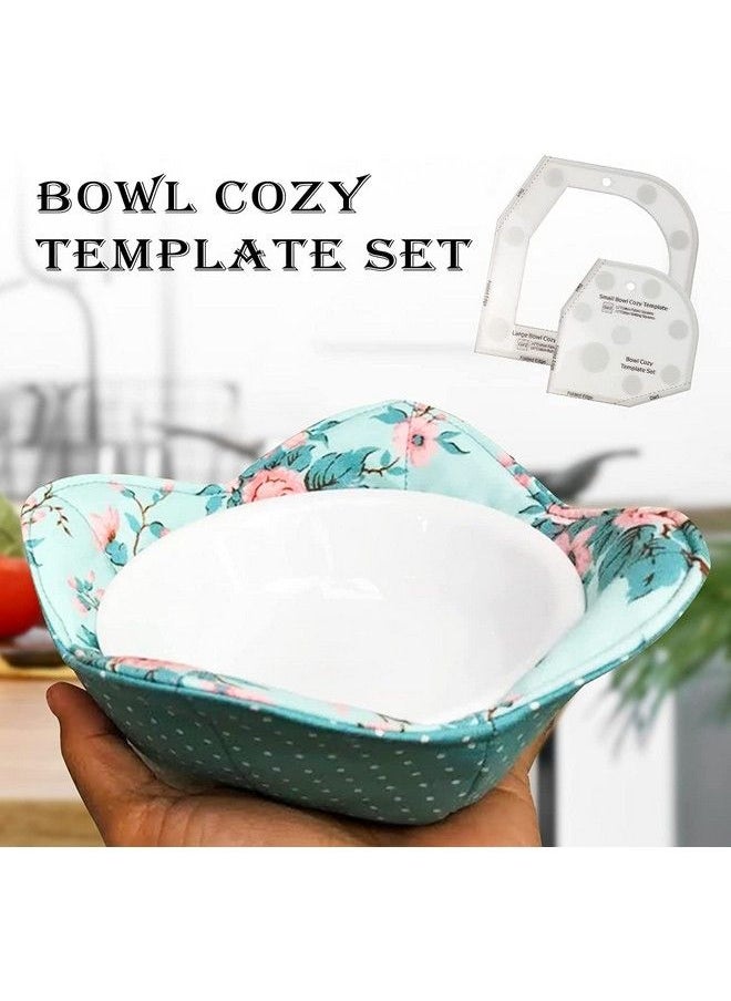 OFFTESTY - Bowl Cozy Template Cutting Ruler Set 3Pcs Acrylic Transparent Quilting Bowl Templates For Hot And Cold Food Bowl Rack Diy Kitchen Art Craft Acrylic Stencil Cut On Fold Template Sewing (White) - Image 1