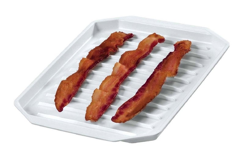 Fox Run Microwave Bacon Rack/Cooker, 8 x 9.75 x 0.5 inches, White,6574 - Image 1