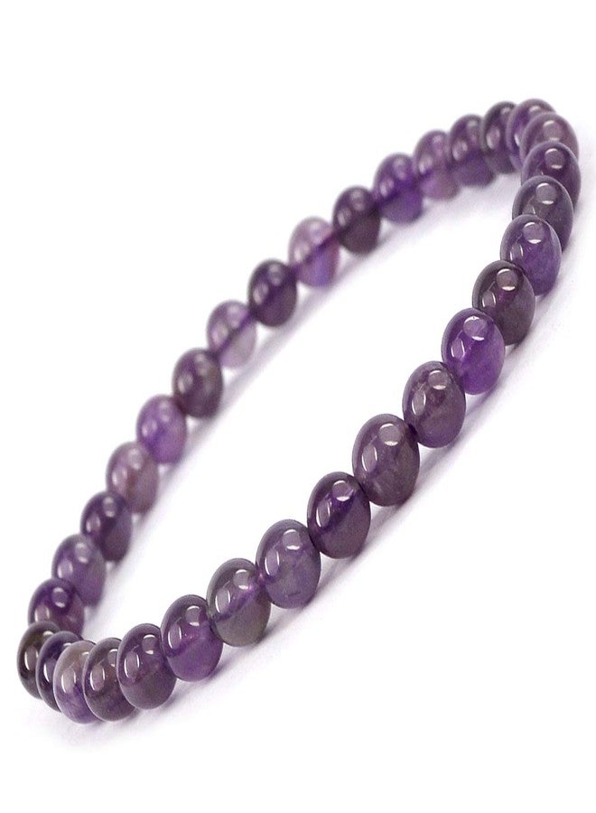 Crystu Certified Amethyst Bracelet 6 mm Round Bead Reiki Healing Crystal - Stone Chakra Bracelet for Unisex (Color : Purple) - Image 4