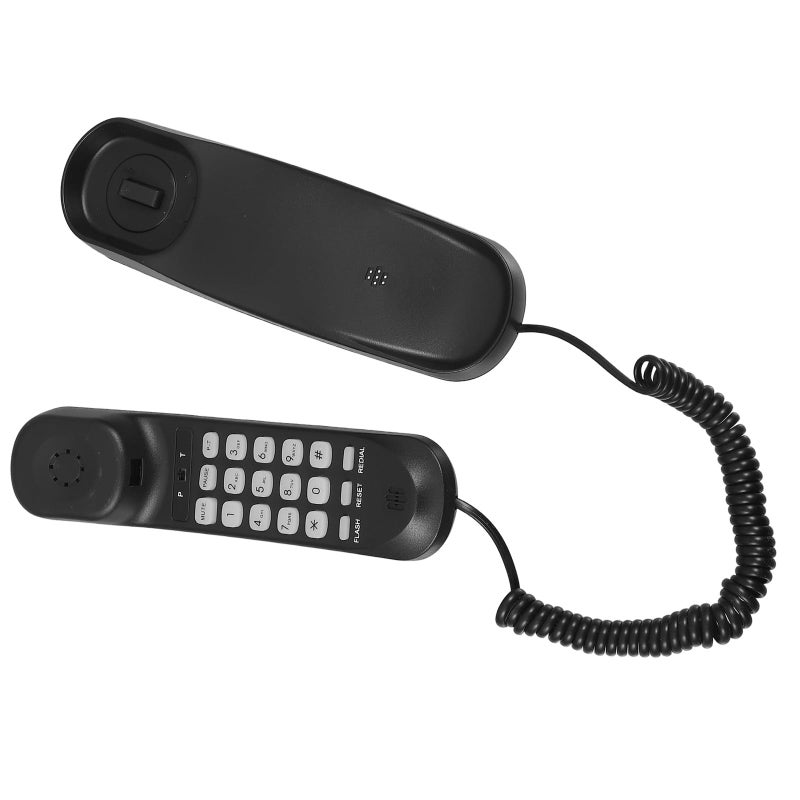 Wall Mountable Corded Landline Phone with Loud Ringer for Home Office Hotel Black - Image 2
