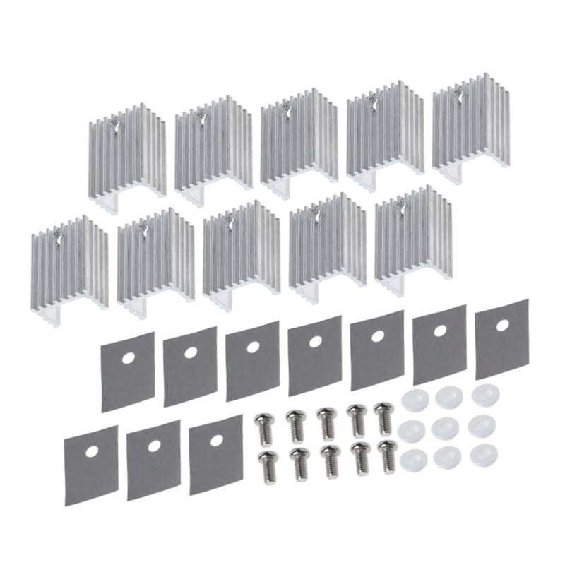 10pcs Aluminum Heat Sink Cooling Fin Radiator for Voltage Regulator Semiconductor Heat Dissipation - Image 2