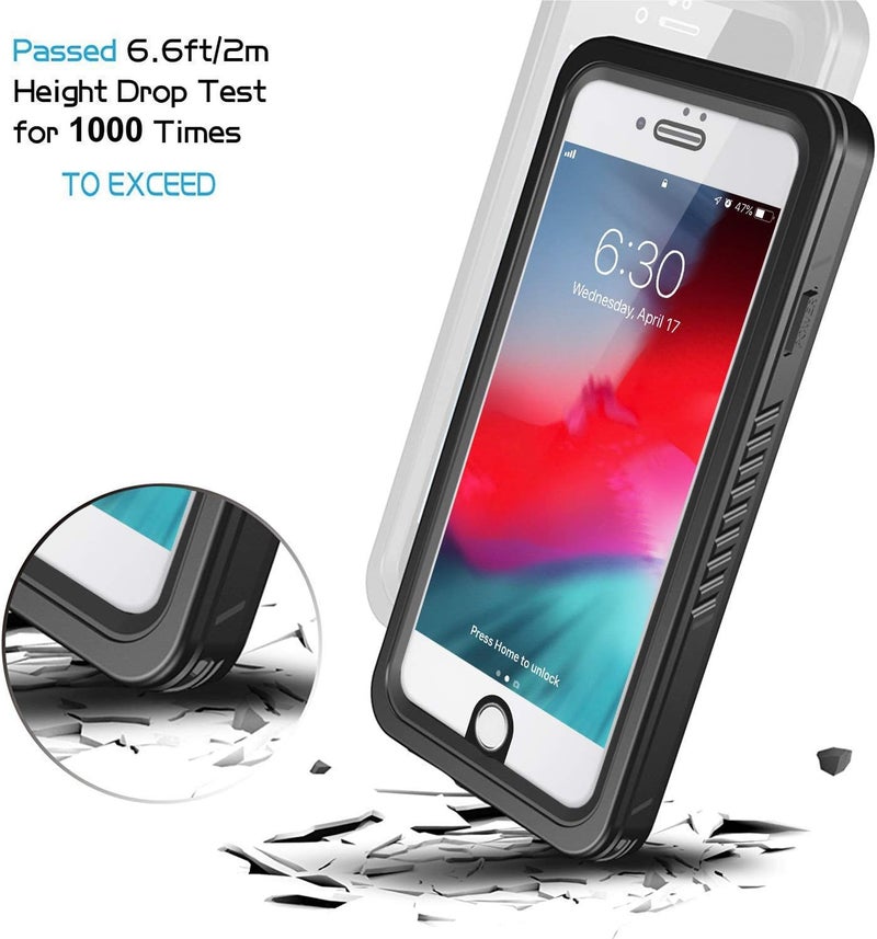 Lanhiem for iPhone SE 2022 2020 Case, iPhone 7 8 case, IP68 Waterproof Dustproof Case with Screen Protector, Heavy Duty Full Body Protective Phone Cover for iPhone SE 2nd 3rd, Black - Image 5