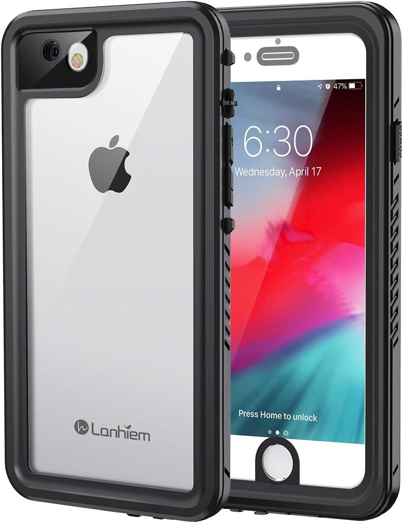 Lanhiem for iPhone SE 2022 2020 Case, iPhone 7 8 case, IP68 Waterproof Dustproof Case with Screen Protector, Heavy Duty Full Body Protective Phone Cover for iPhone SE 2nd 3rd, Black - Image 1
