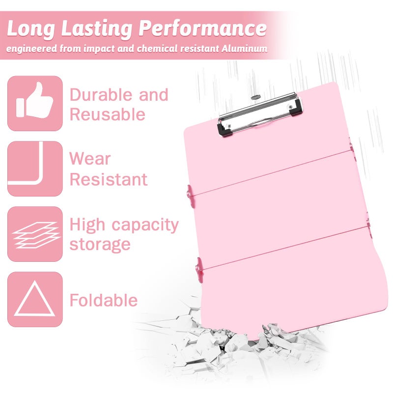 Trustnice Nursing Clipboard Foldable DIY Edition Medical Cheat Sheets Aluminum 3 Layers Foldable Clipboards Pocket Size Profile Clip Nurse Clipboards Notepad for Nurses Students, Teachers, Coaches - Image 5
