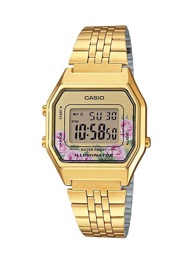 كاسيو ساعة رقمية من الفولاذ المقاوم للصدأ LA680WGA-4CDF - Image 1