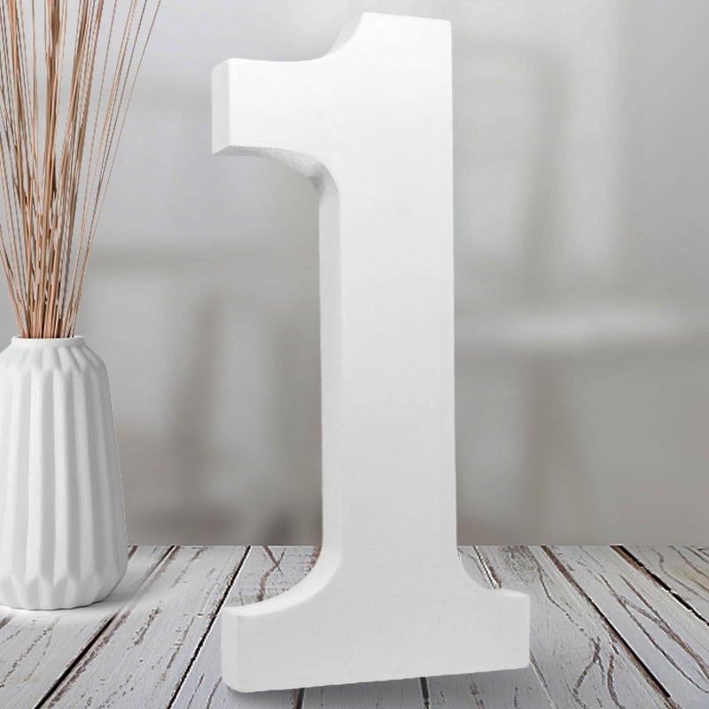 AOCEAN 8 Inch White Wood Numbers Unfinished Wood Number for Wall Decorative Standing Numbers Slices Sign Board Decoration for Craft Home Party Projects 1