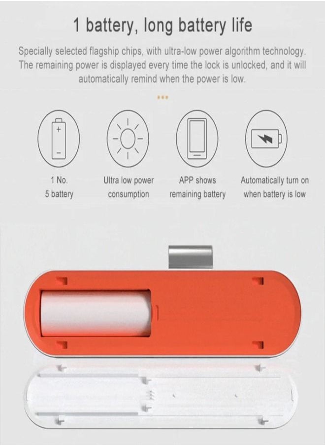 YouPin - YEELOCK Youpin Smart Intelligent Drawer and Cabinet Lock E-Switch Keyless File safe Security Anti-Theft Stealth Safety Lock for Home Office Bluetooth APP Unlock Remote Control - Image 1