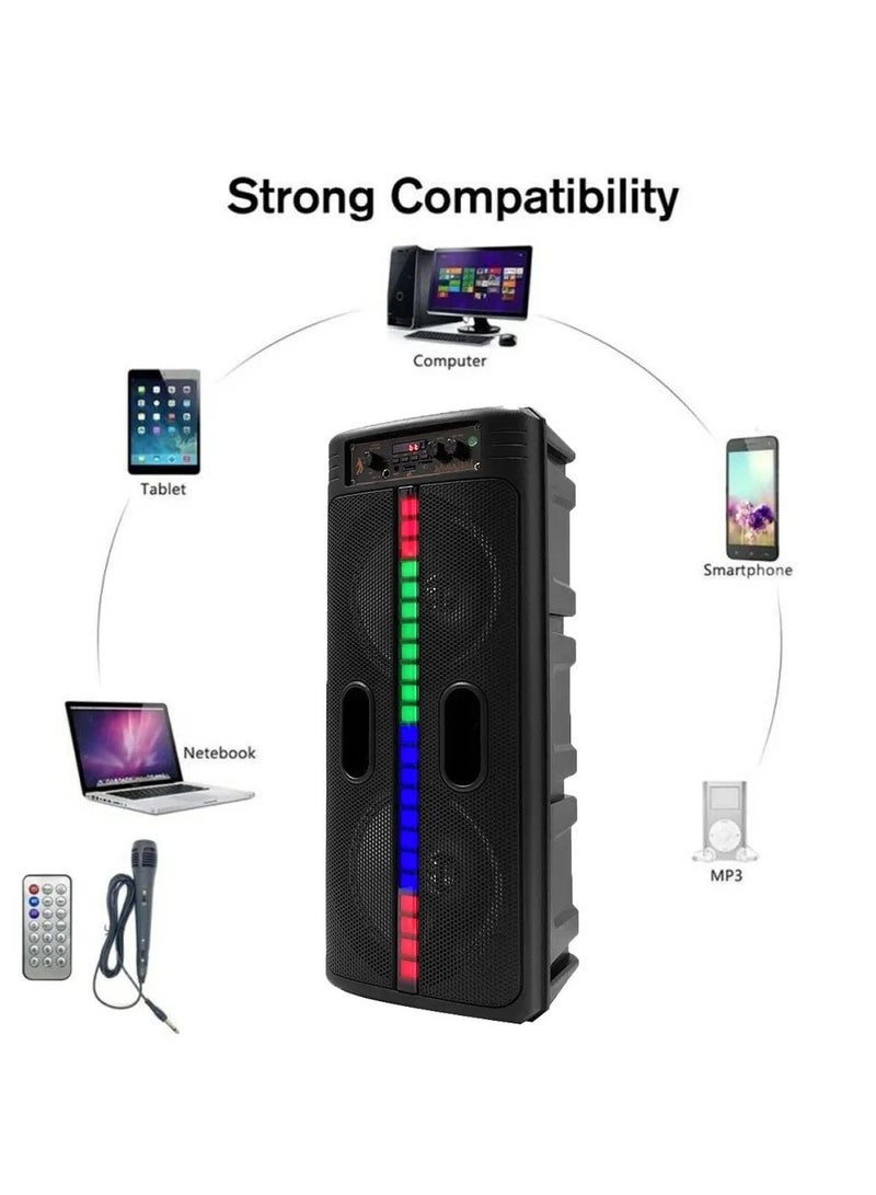 Portable 8-Inch Trolley Speaker – Powerful Bass with Bluetooth Connectivity, Ideal for Outdoor Parties  - Image 3