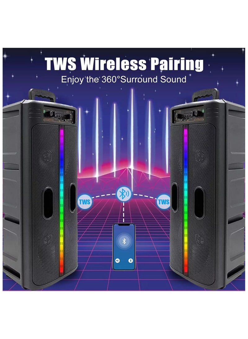 Portable 8-Inch Trolley Speaker – Powerful Bass with Bluetooth Connectivity, Ideal for Outdoor Parties  - Image 5