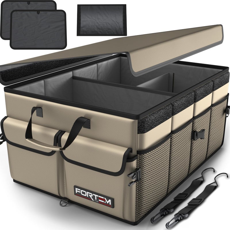 FORTEM Trunk Organizer For SUV Car Trunk Organizer, Foldable Storage, Car Accessories for Women Men, Collapsible Bag, Perfect Christmas Gifts, 600D Oxford, Non Slip Bottom, Straps, Soft Cover (50L) - Image 1