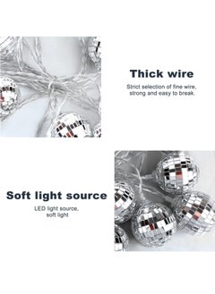 KASTWAVE Led Disco Ball String Lights, 20 Pcs Mirror Led Party Light Glass Ball Light Decorative Light String with Remote Control for Indoor Outdoor Patio Party Yard Garden Kids Bedroom Living Dorm (Yellow)  - Image 3
