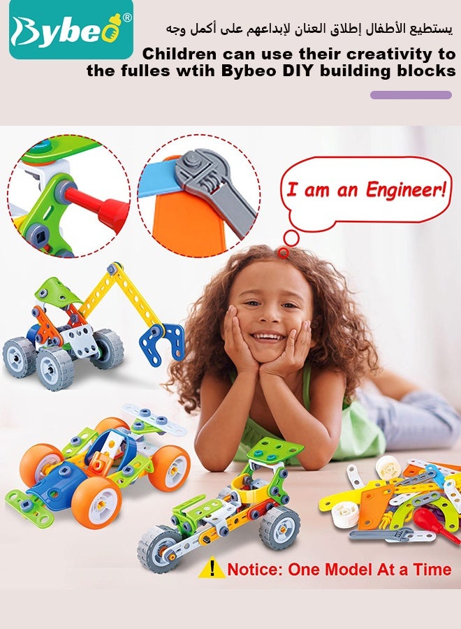 Bybeo 167PCS Building Blocks Set with Storage Box, Construction Building Blocks Toy, Toddler STEM Kits, Creative Activities Games, Educational Erector Set for 4~12 Years Kids - Image 2