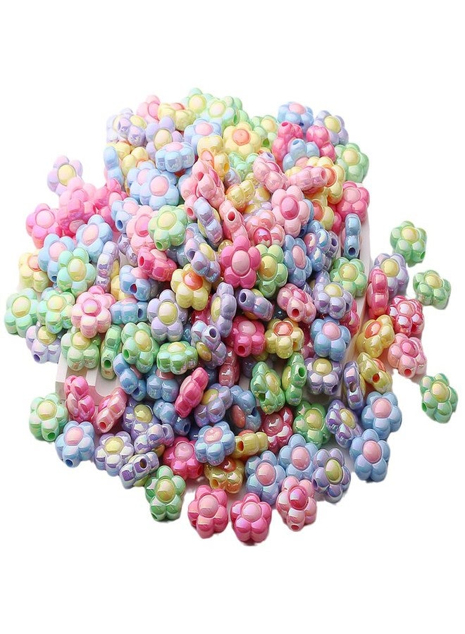 GSHLLO 100 Pcs 16mm Cute Acrylic Flower Focal Beads Multicolor Craft Beads - Image 2