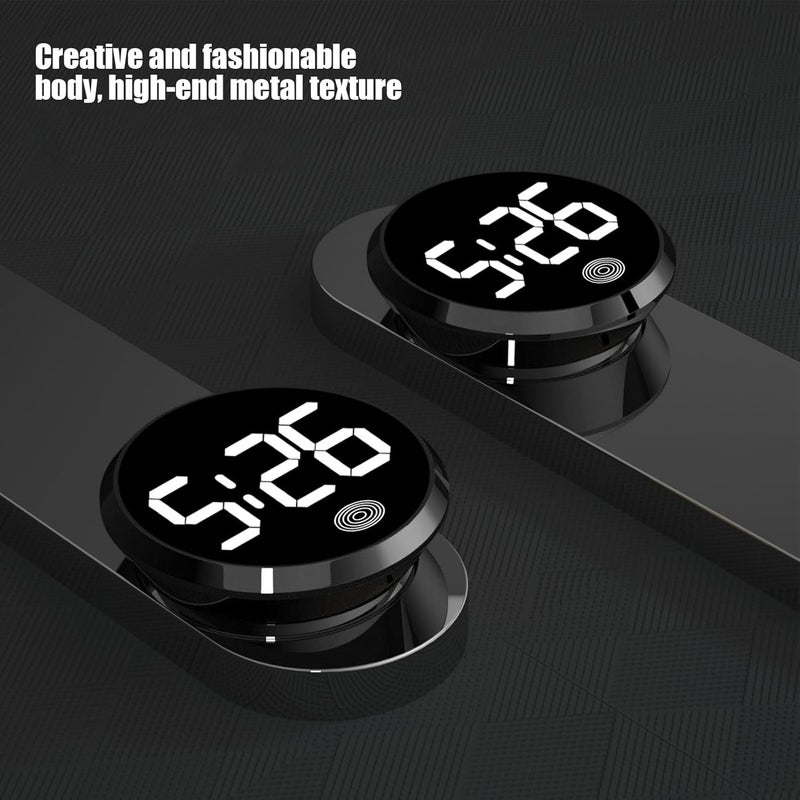 White Car Dashboard Digital Clock Touch Air Vent Display Compact Time Tracker - Image 5