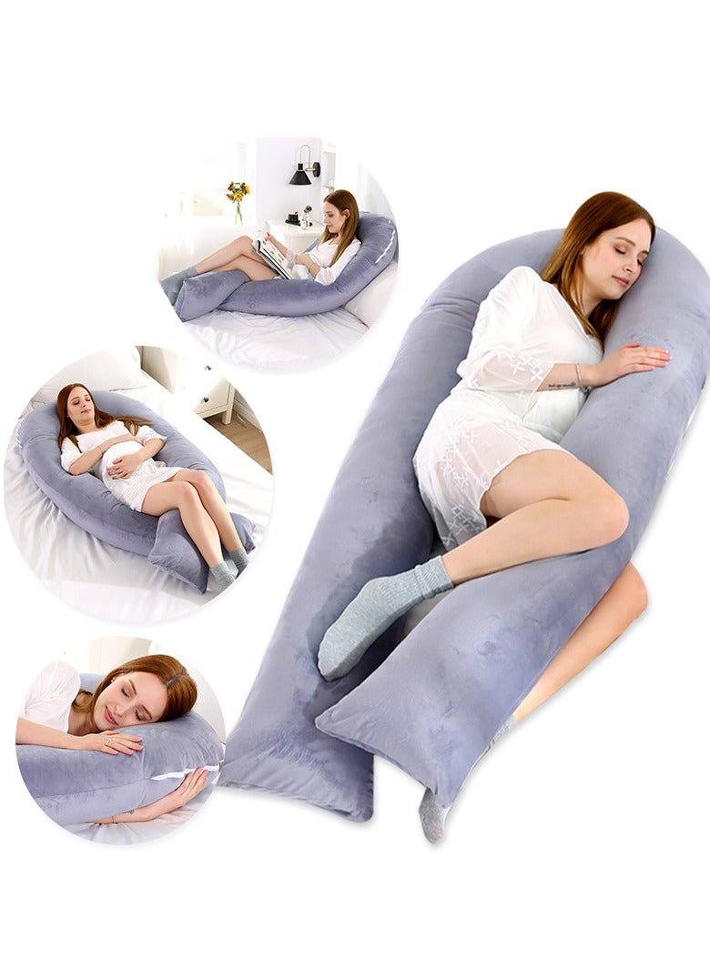 Y&D U-Shaped Maternity Pillow Lumbar Pillow Core Multifunctional Side Sleep Pillow Pillow Removable Washable Breastfeeding Pillow U-Shaped Body Support for Back Hips Legs Belly Must Have for Pregnant Women 140*80cm - Image 4