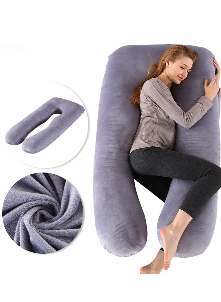 Y&D U-Shaped Maternity Pillow Lumbar Pillow Core Multifunctional Side Sleep Pillow Pillow Removable Washable Breastfeeding Pillow U-Shaped Body Support for Back Hips Legs Belly Must Have for Pregnant Women 140*80cm - Image 3
