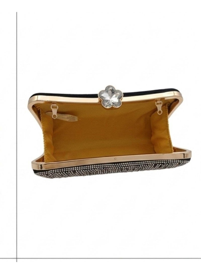 Women's handbag and crossbody bag adorned with sparkling crystal rhinestones and sequins; a perfect handbag for weddings and proms. - Image 4