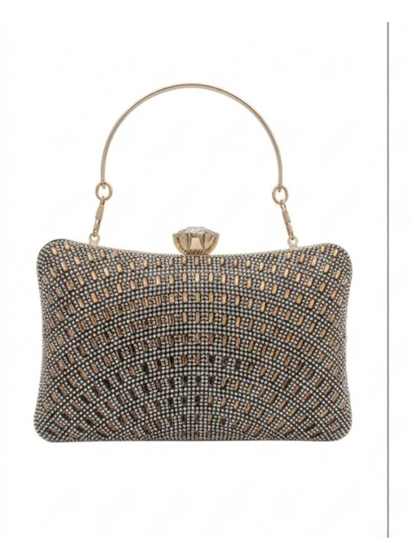 Women's handbag and crossbody bag adorned with sparkling crystal rhinestones and sequins; a perfect handbag for weddings and proms. - Image 1