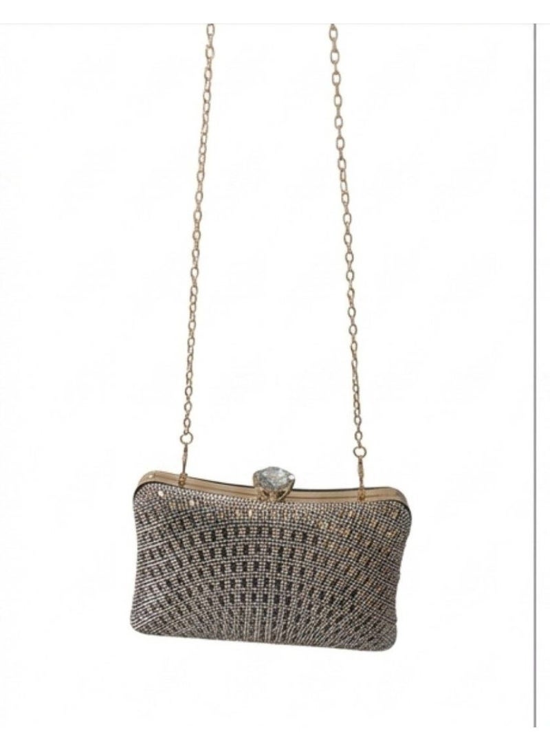 Women's handbag and crossbody bag adorned with sparkling crystal rhinestones and sequins; a perfect handbag for weddings and proms. - Image 2