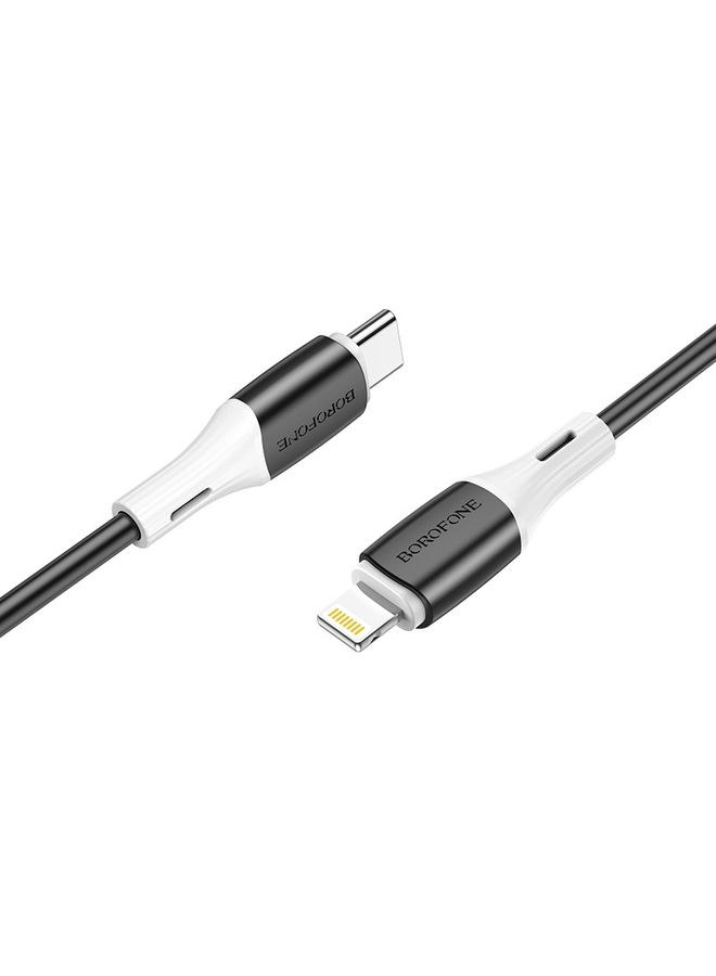 Borofone BX79 Type-C / USB-C to 8 Pin PD Silicone Sync Data Charging Cable, Length: 1m(Black) - Image 1