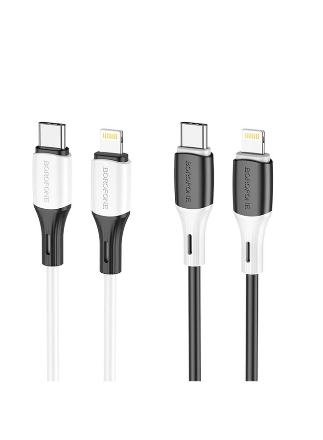 Borofone BX79 Type-C / USB-C to 8 Pin PD Silicone Sync Data Charging Cable, Length: 1m(Black) - Image 2