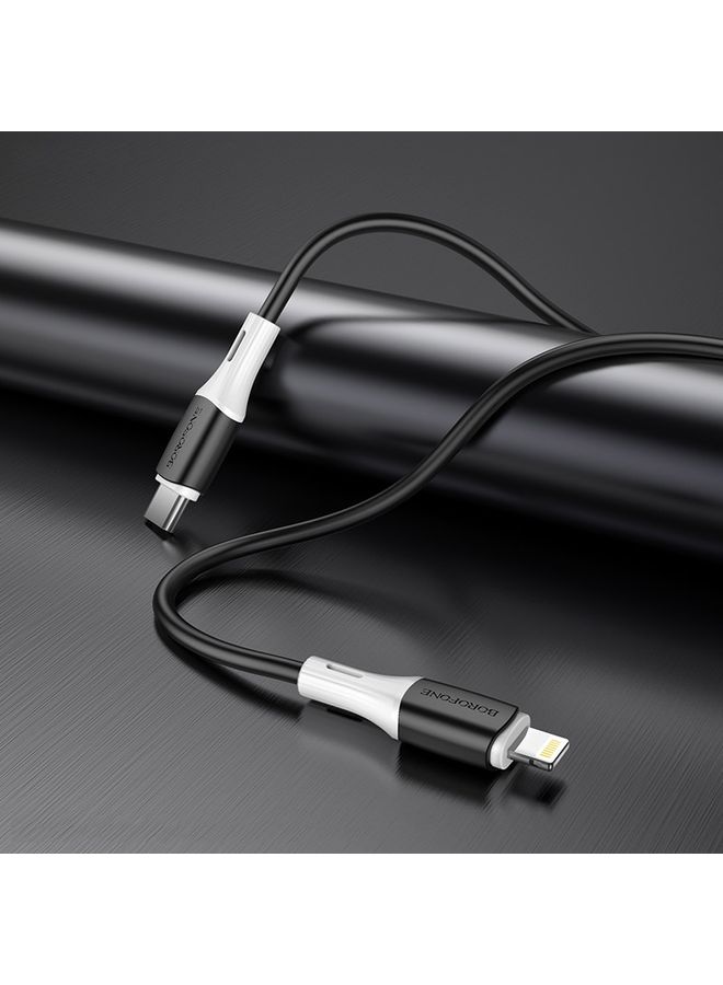 Borofone BX79 Type-C / USB-C to 8 Pin PD Silicone Sync Data Charging Cable, Length: 1m(Black) - Image 4