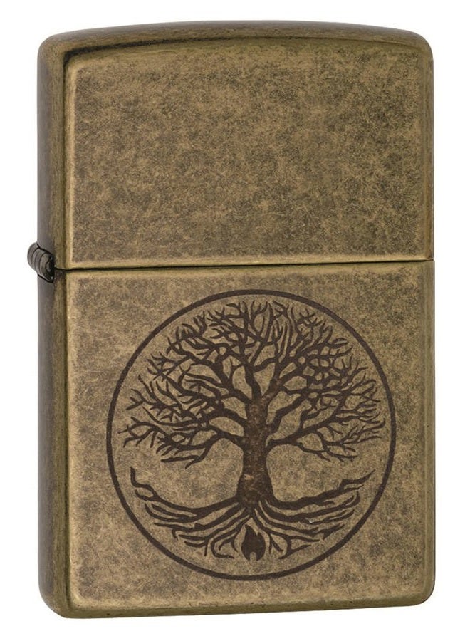Zippo 29149 ولاعة مقاومة للرياح من النحاس الأصفر العتيق شجرة الحياة - Image 4