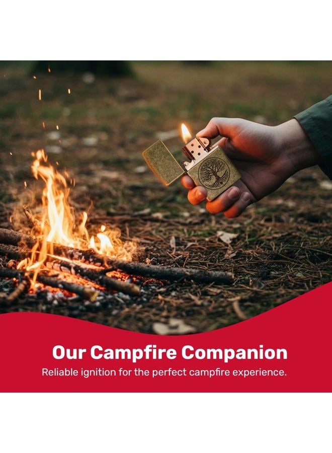 Zippo 29149 ولاعة مقاومة للرياح من النحاس الأصفر العتيق شجرة الحياة - Image 5