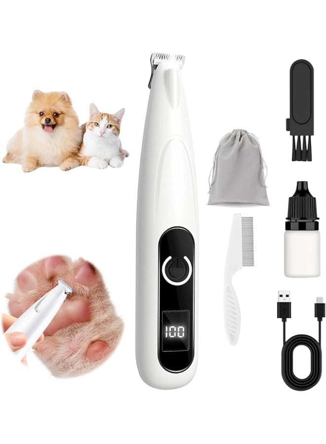 Arabest LED screen dog paw clipper, wireless low-noise 35 dB hair clipper with LED light, waterproof grooming kit for paws, ears, face, and hindquarters - Image 1