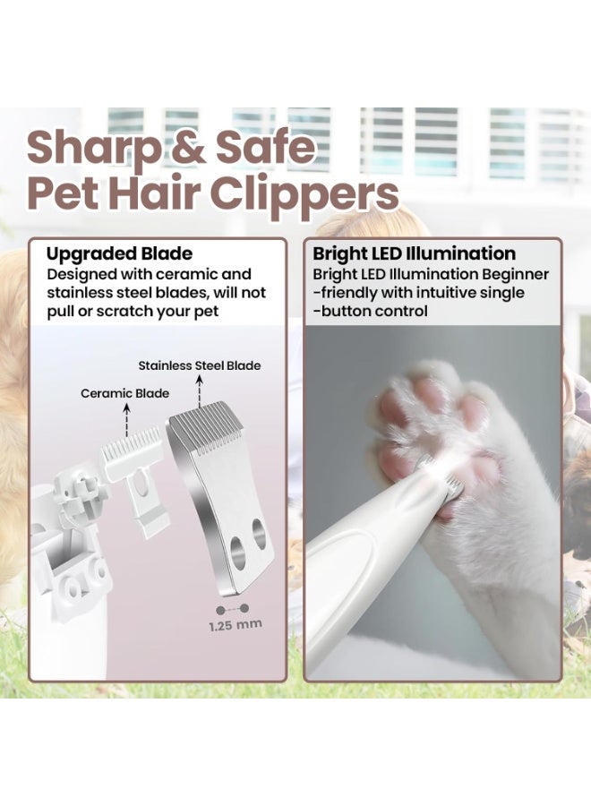 Arabest LED screen dog paw clipper, wireless low-noise 35 dB hair clipper with LED light, waterproof grooming kit for paws, ears, face, and hindquarters - Image 4