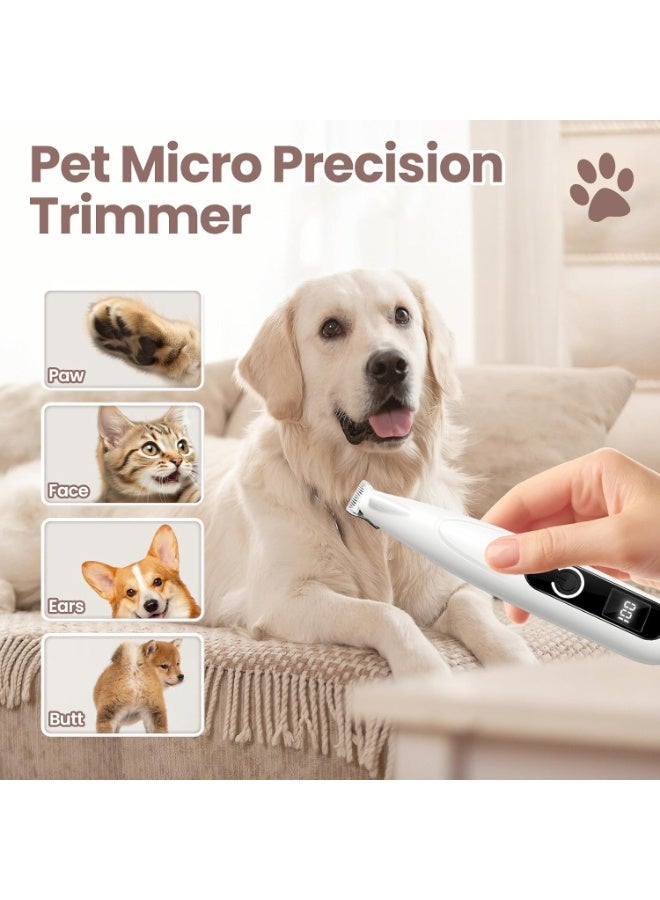 Arabest LED screen dog paw clipper, wireless low-noise 35 dB hair clipper with LED light, waterproof grooming kit for paws, ears, face, and hindquarters - Image 2