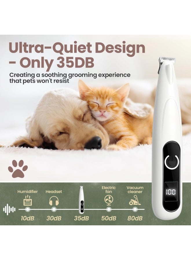 Arabest LED screen dog paw clipper, wireless low-noise 35 dB hair clipper with LED light, waterproof grooming kit for paws, ears, face, and hindquarters - Image 3