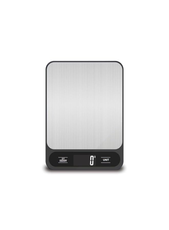 PROMASS Digital Kitchen Food Scale, Stainless-Steel Platform, Ultra Slim/Multifunctional High Accuracy with Large LCD Display/Tare Function for Weight Loss (Black 10KG) - Image 1