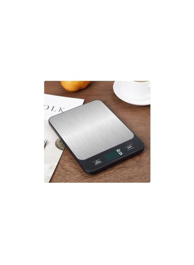 PROMASS Digital Kitchen Food Scale, Stainless-Steel Platform, Ultra Slim/Multifunctional High Accuracy with Large LCD Display/Tare Function for Weight Loss (Black 10KG) - Image 4