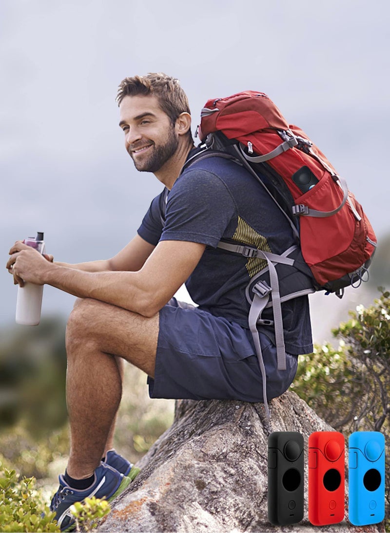 Excefore Panoramic Action Camera Cover Dustproof Waterproof Scratch Resistant Silicone Case for Insta360 One X2 (Blue) - Image 5