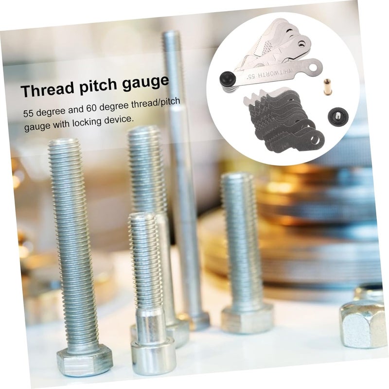 مقياس خطوة الخيط المتري القابل للطي من الفولاذ المقاوم للصدأ - أداة قياس البراغي - Image 5