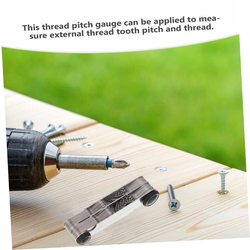 مقياس خطوة الخيط المتري القابل للطي من الفولاذ المقاوم للصدأ - أداة قياس البراغي - Image 3