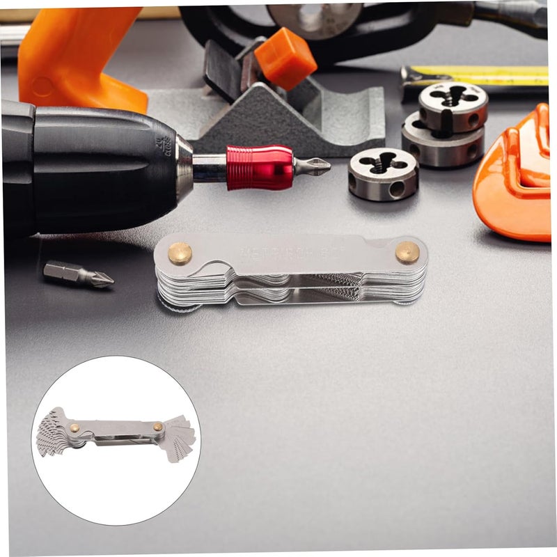 مقياس خطوة الخيط المتري القابل للطي من الفولاذ المقاوم للصدأ - أداة قياس البراغي - Image 4