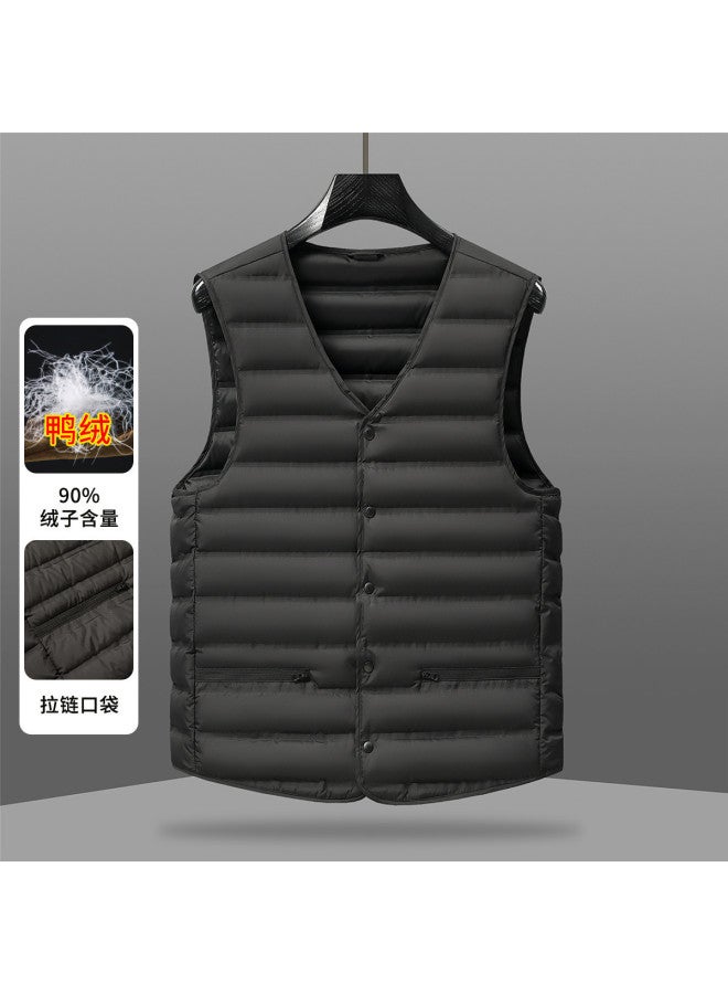 YaYa Winter Loose Lightweight Comfortable Solid Color Versatile Warm Inner Vest Casual Down Vest Men - Image 2