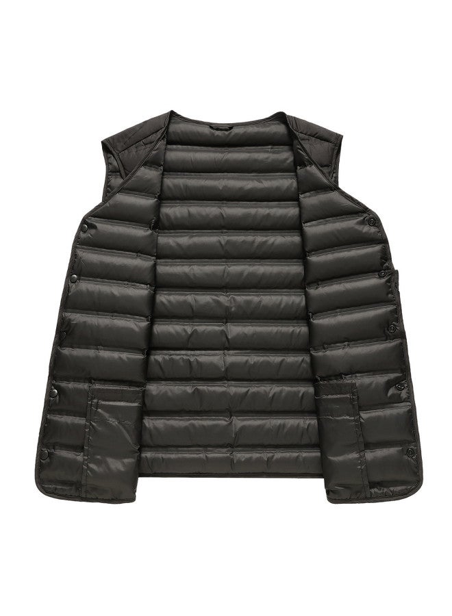 YaYa Winter Loose Lightweight Comfortable Solid Color Versatile Warm Inner Vest Casual Down Vest Men - Image 4
