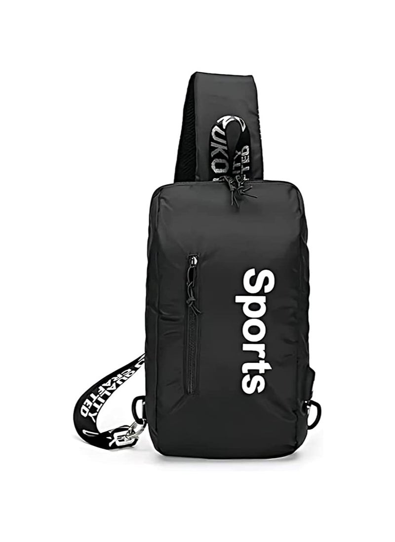 OZUKO - OZUKO 9110 Unisex Waterproof Crossbody Bag With Usb Charge And Large Capacity - Black - Image 1