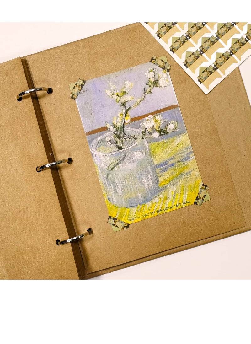 Excefore 16 Sheets Vintage Photo Corners - Self-Adhesive Kraft Picture Mounting Corner Stickers for DIY Scrapbooks, Diaries, Personal Organizer Notebook and Albums  - Image 3