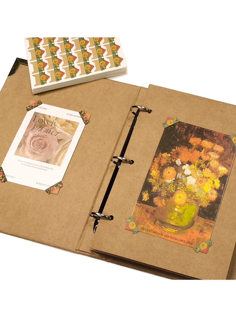 Excefore 16 Sheets Vintage Photo Corners - Self-Adhesive Kraft Picture Mounting Corner Stickers for DIY Scrapbooks, Diaries, Personal Organizer Notebook and Albums  - Image 2