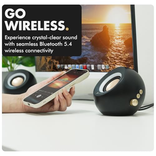 X9 Performance Computer Speakers for Desktop PC - Bluetooth, Aux, and USB Speakers with RGB Lighting for Desk Top, Laptops, Tablet - Image 4
