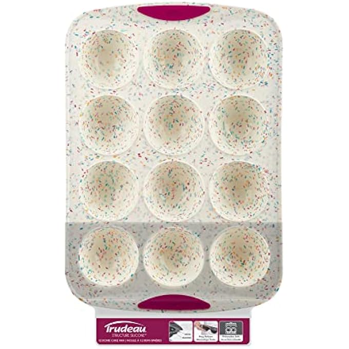 Structure White Confetti Reinforced 12 Cup Dome Cake PanMold Silicone Bakeware Pan12 - Image 2